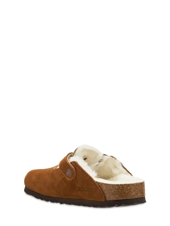 BIRKENSTOCK   Boston shearling &amp; suede loafers 
