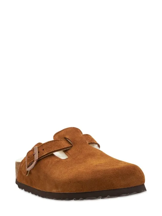 BIRKENSTOCK   Boston shearling &amp; suede loafers 