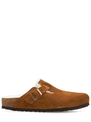 BIRKENSTOCK   Boston shearling &amp; suede loafers 