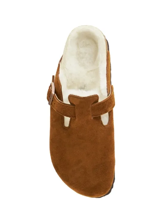 BIRKENSTOCK   Boston shearling &amp; suede loafers 