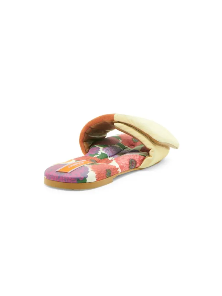La Doublej tonal suede slides, beige