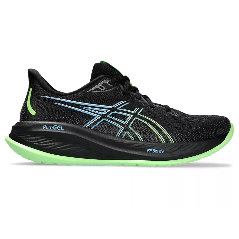 Men's Asics GEL-Cumulus 26, Black/Electric Lime, 11 D Medium