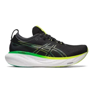 Men's Asics Gel-Nimbus 25, Black/Lime Zest, 10 D Medium