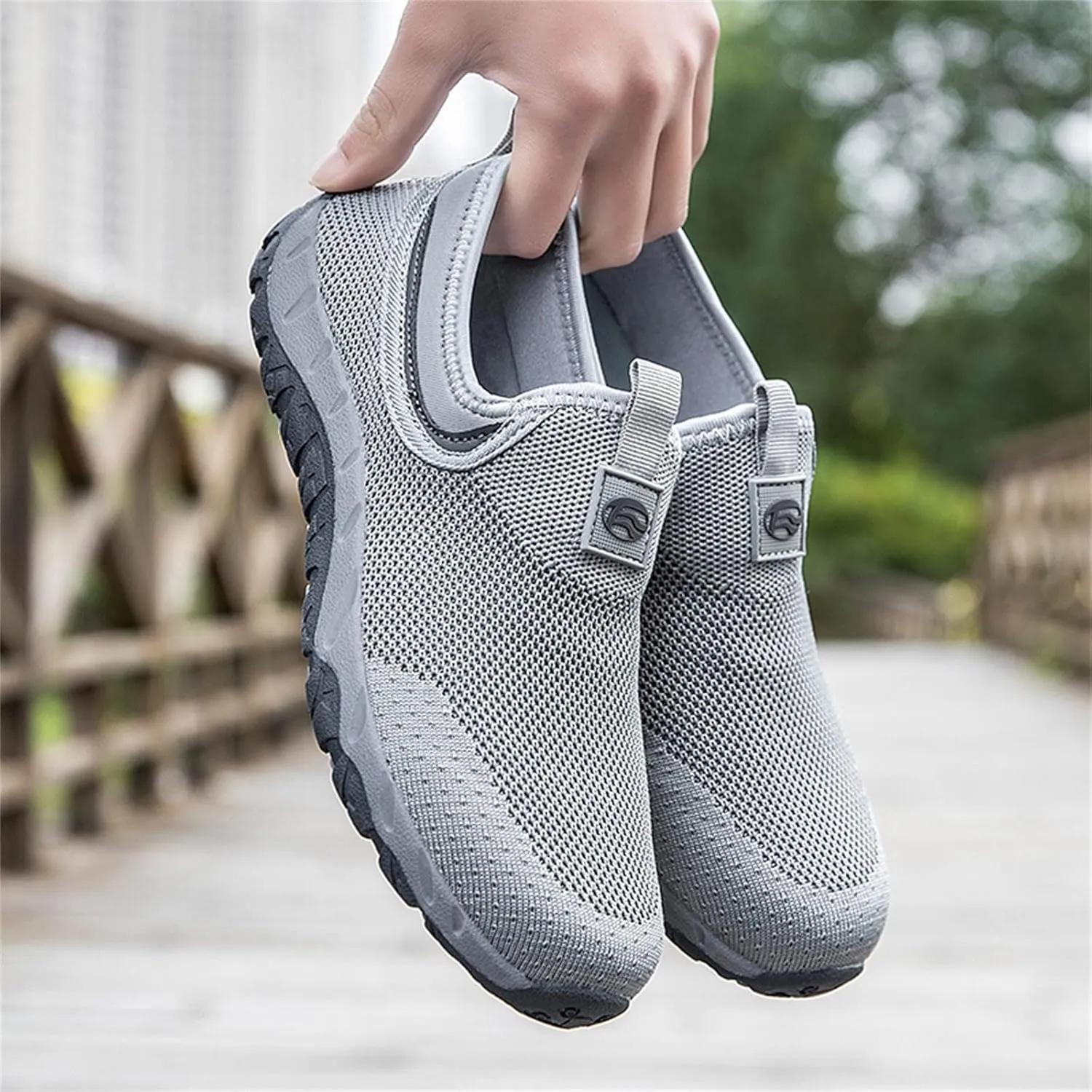 Mens Loafers & Slip-Ons Couples' Men's New Spring Flying Knit Slip On Casual Sports Shoes for Middle and Elderly