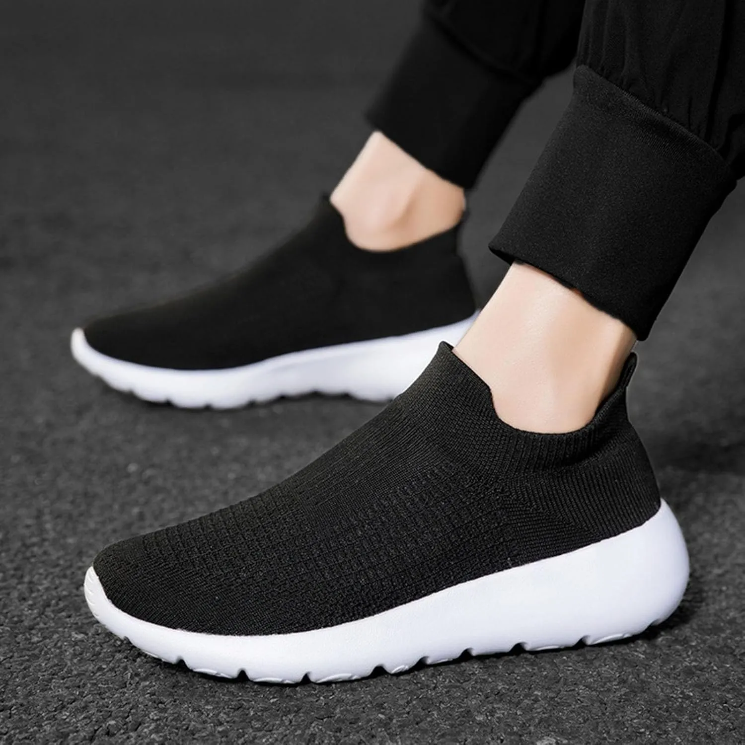 Stretch Mens Loafers & Slip-Ons Men's Fashionable Breathable Sneakers Comfortable & Light-Weight Slip On Shoes