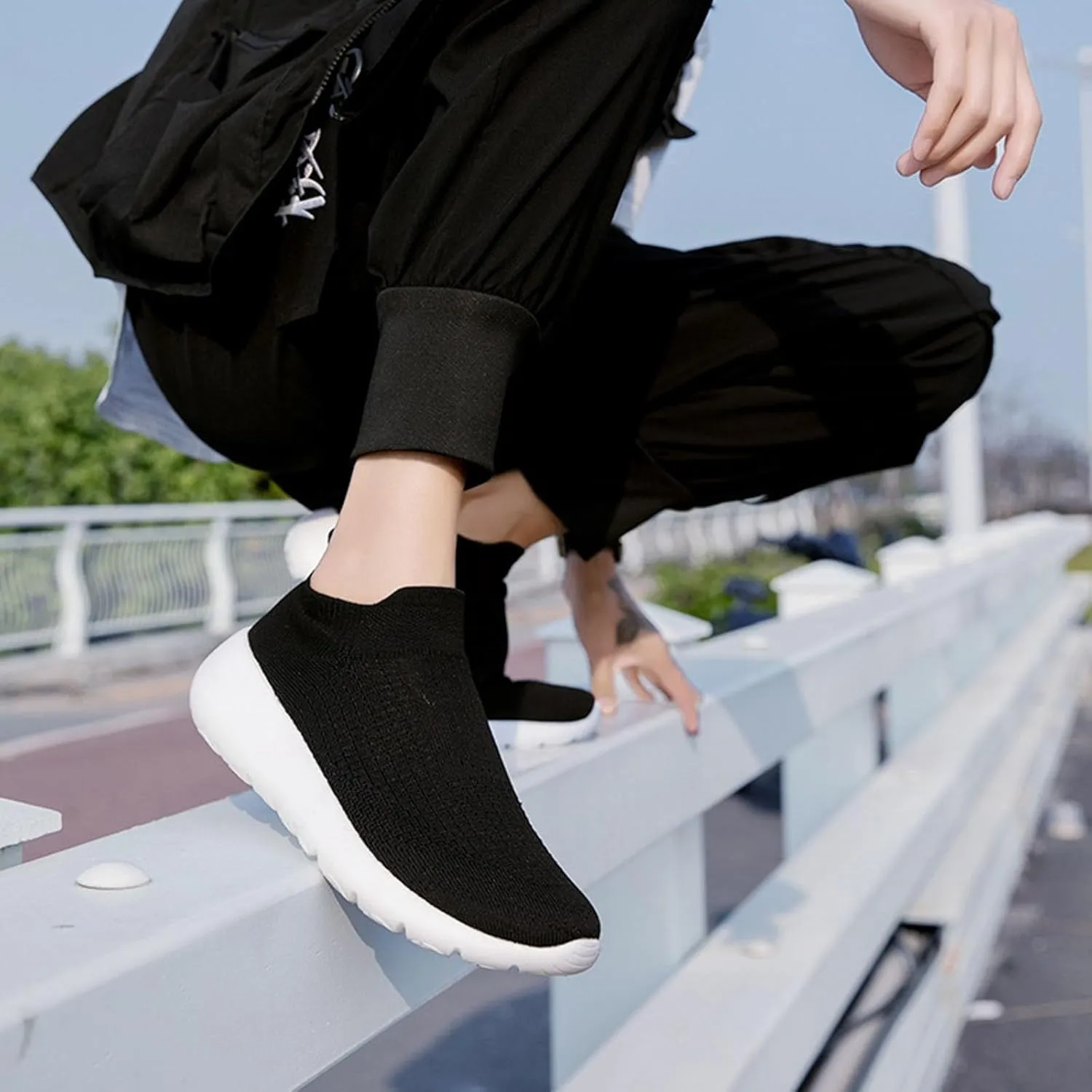 Stretch Mens Loafers & Slip-Ons Men's Fashionable Breathable Sneakers Comfortable & Light-Weight Slip On Shoes