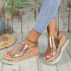 Women High Quality Peep Toe Sandals Fashion Bordered Office and Career New  Solid Wedges Sandals - WSD50239