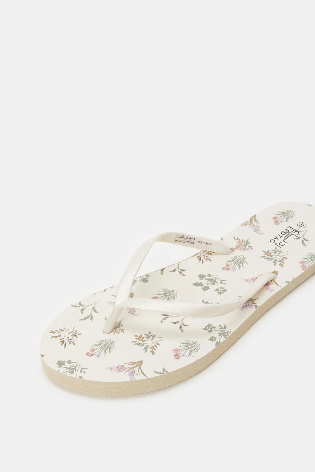 Women Ivory Ditsy Print Flip Flop