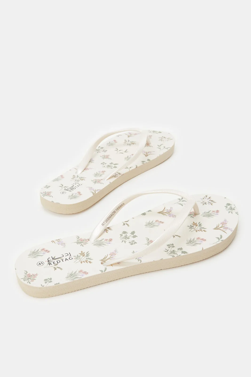 Women Ivory Ditsy Print Flip Flop