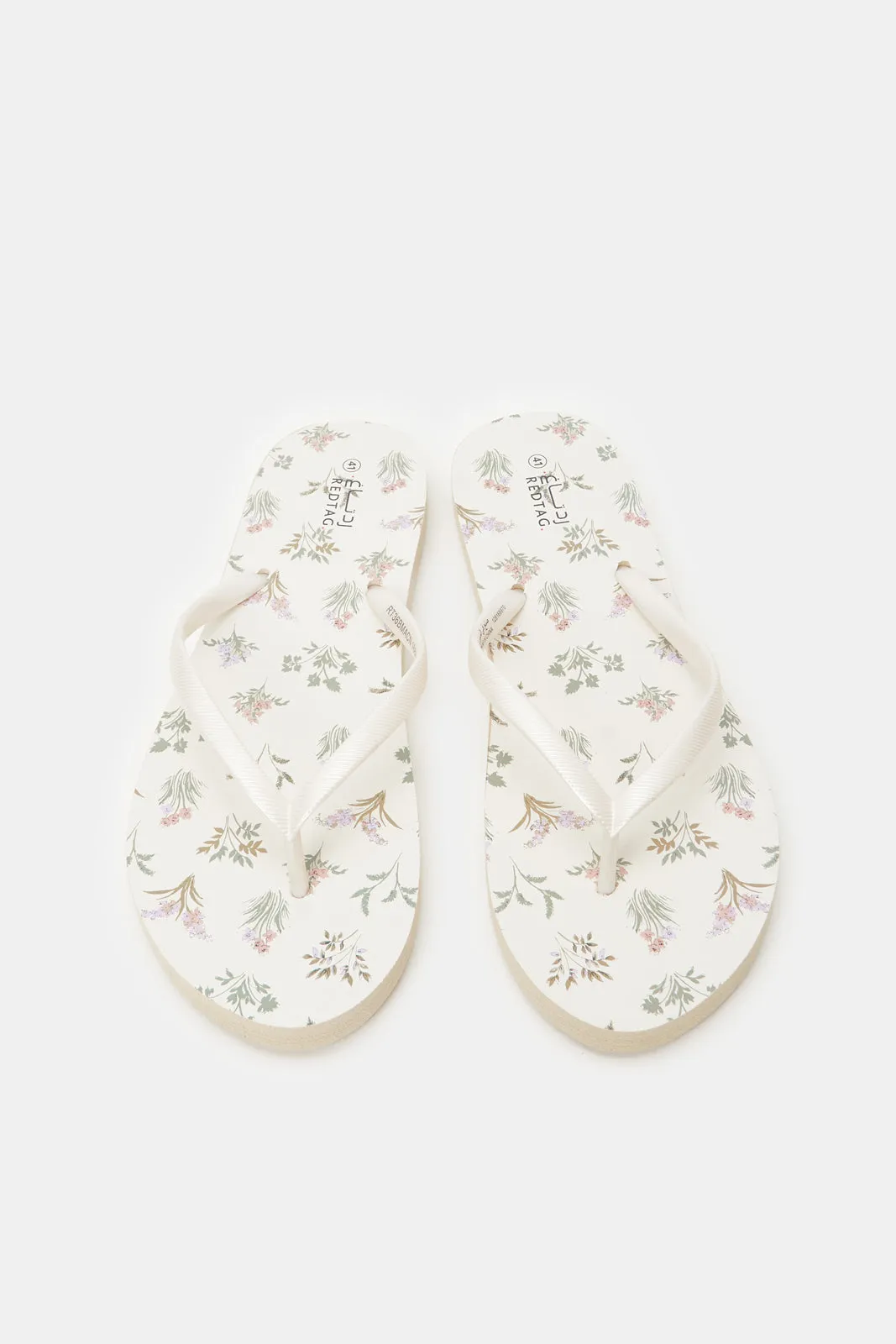 Women Ivory Ditsy Print Flip Flop