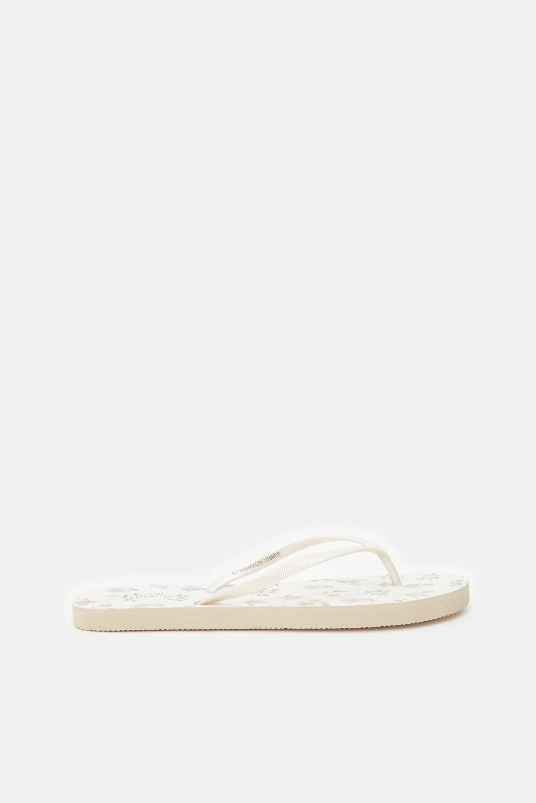 Women Ivory Ditsy Print Flip Flop